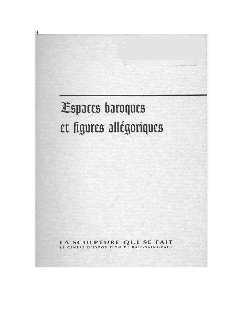 Espaces baroques et figures allégoriques par Chantal Boulanger